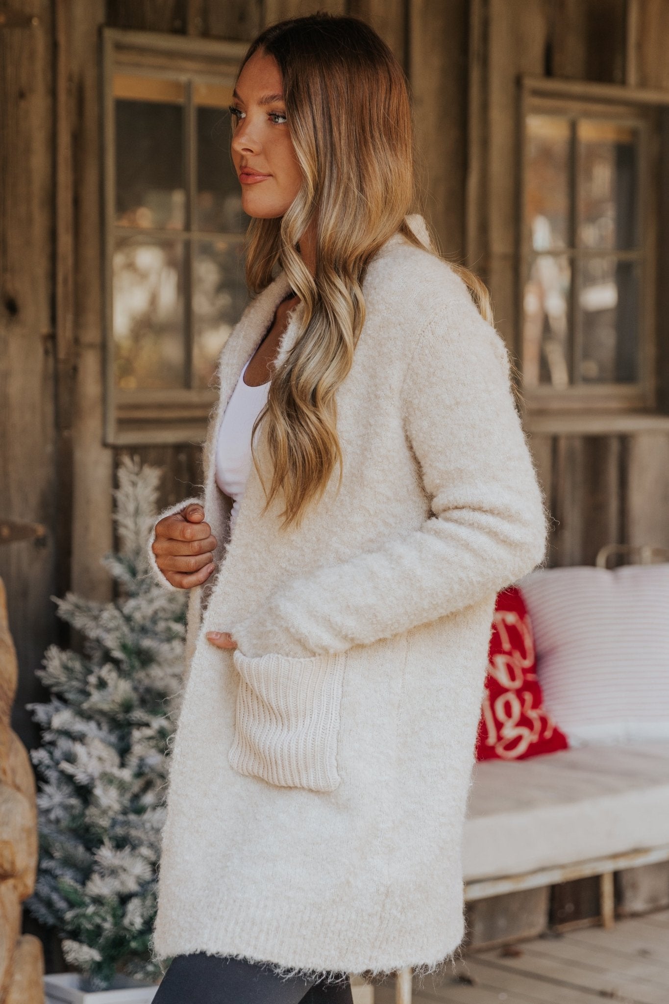 Fuzzy Beige CozyKnit Patch Pocket Cardigan - Magnolia Boutique