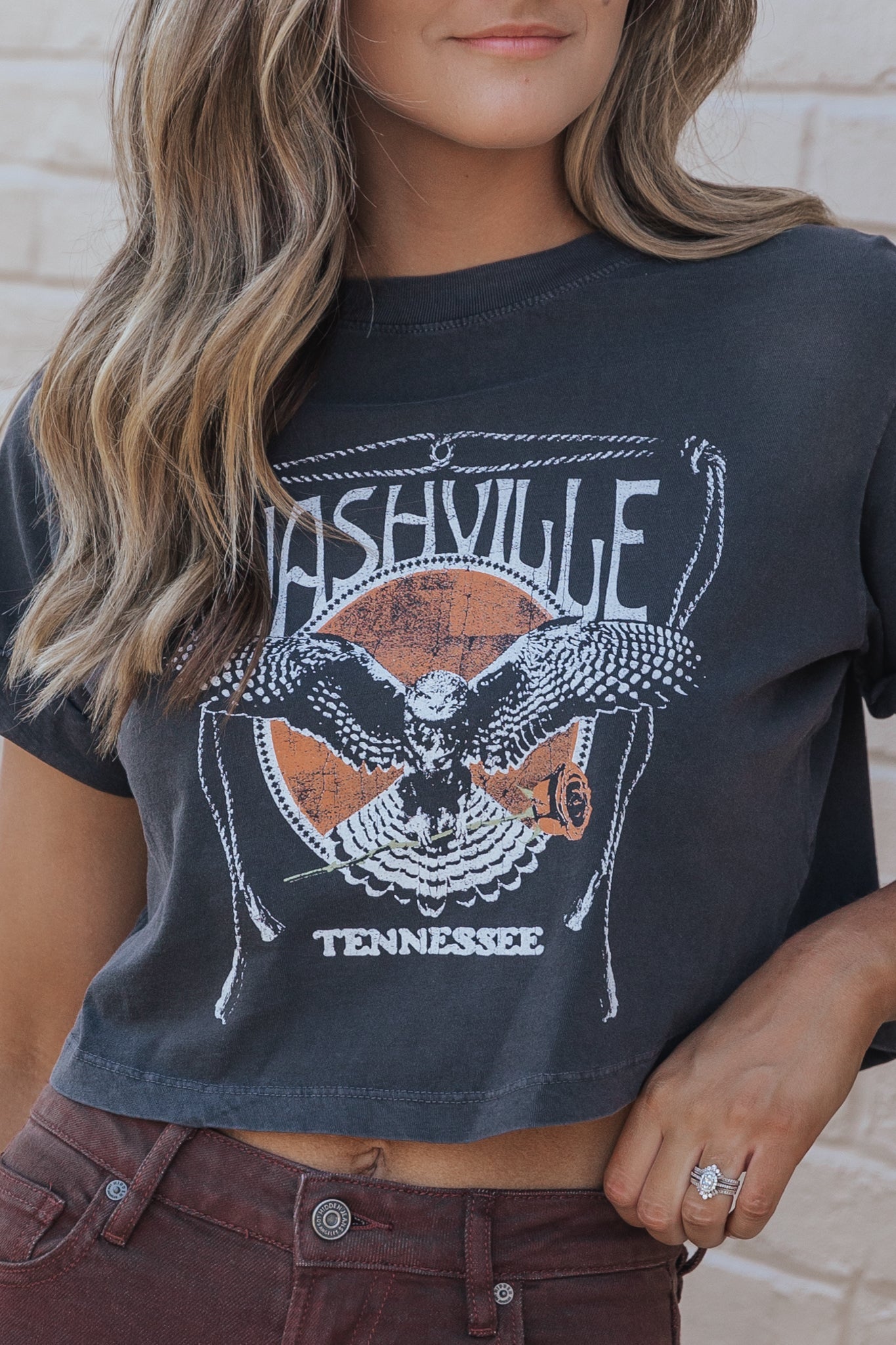 Girl Dangerous Charcoal Nashville Hawk Graphic Tee - Magnolia Boutique