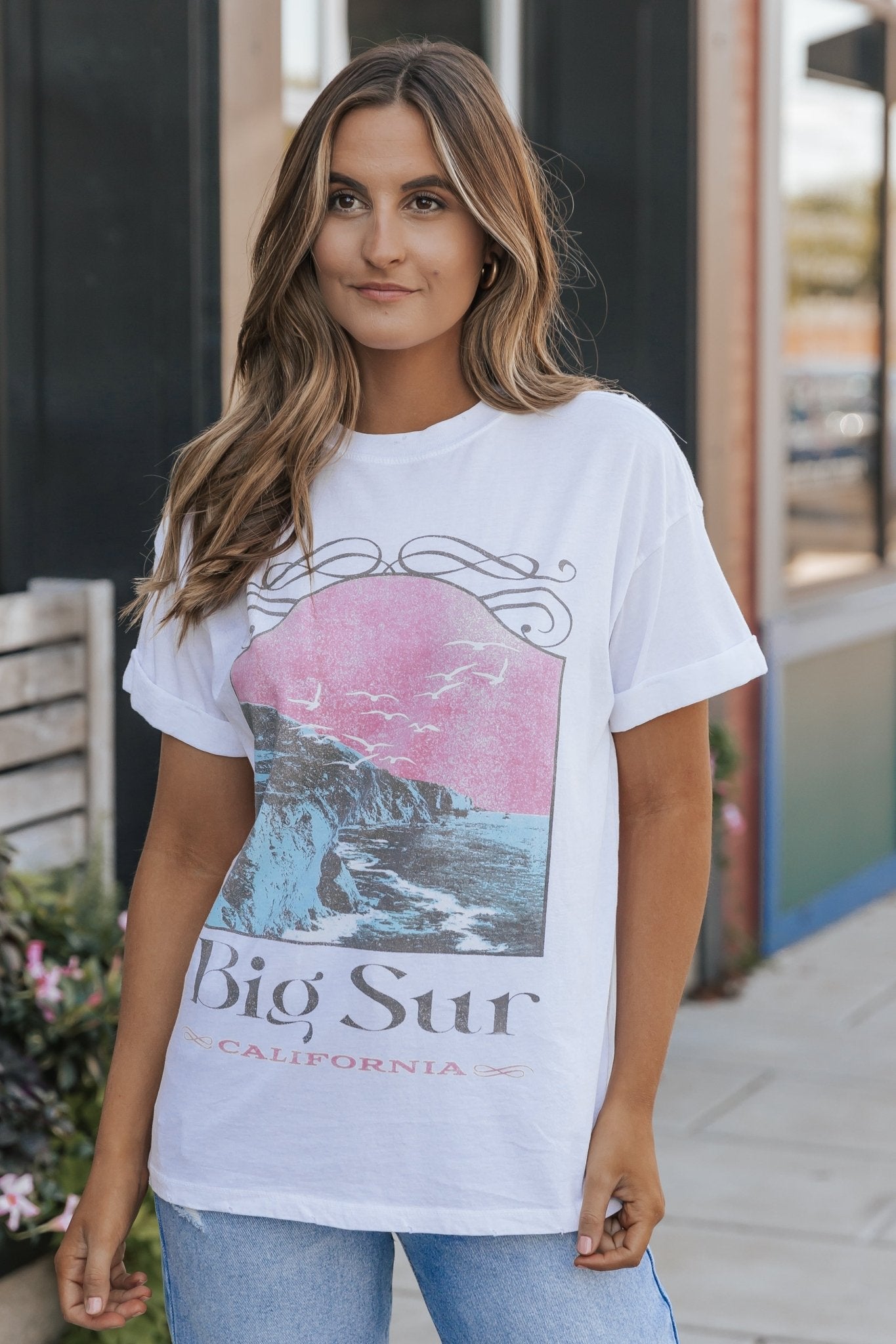 Girl Dangerous White Big Sur Graphic Tee - Magnolia Boutique