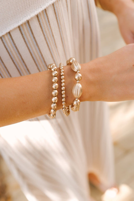 Gold Beaded Stackable Bracelet Set - Magnolia Boutique