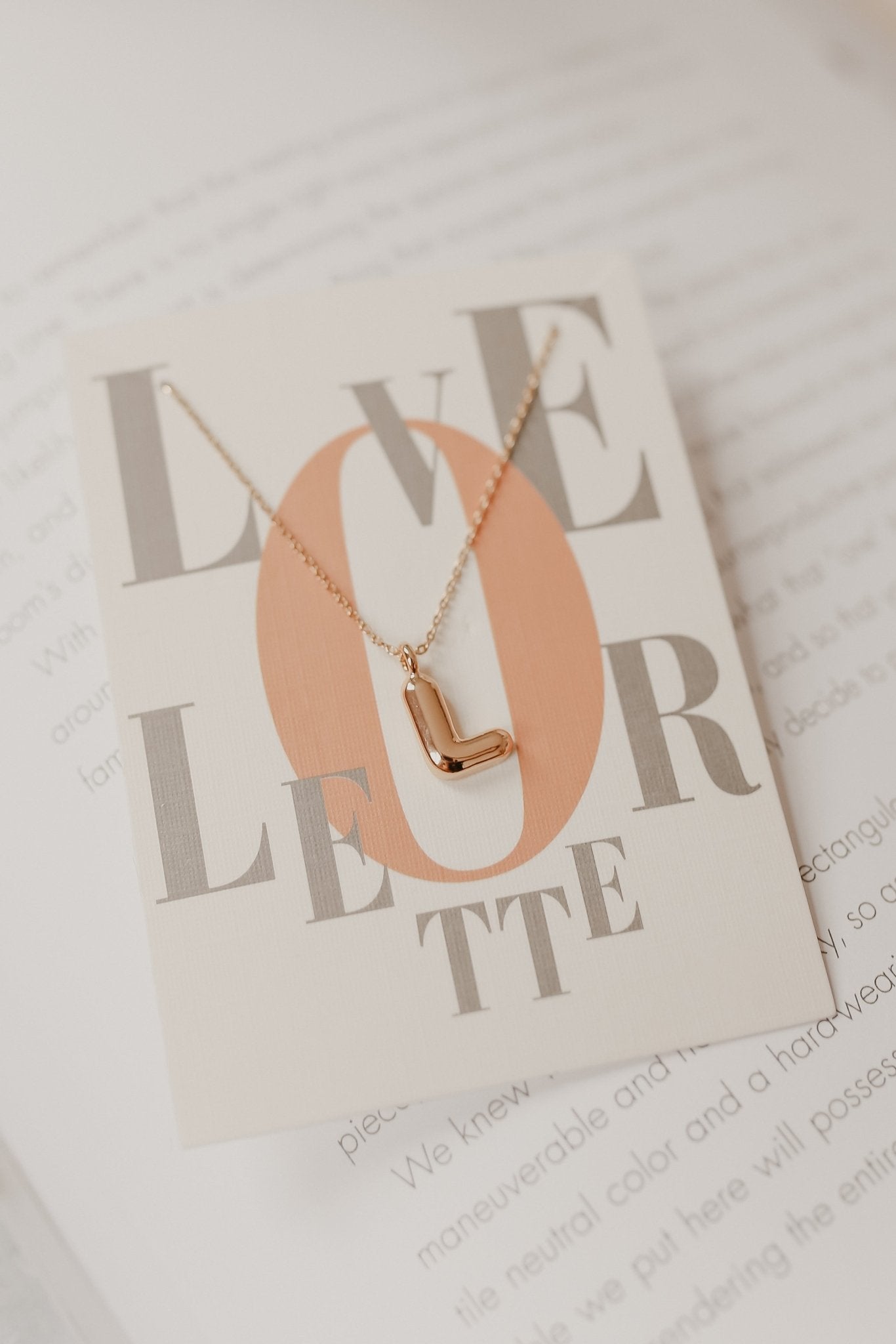 Gold Bubble Letter Pendant Necklace - Magnolia Boutique
