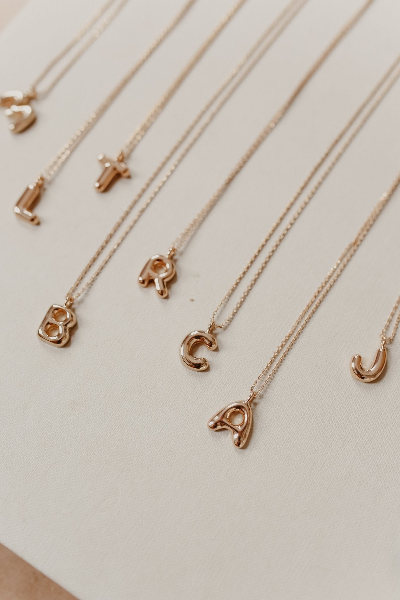 Solid Bubble Letter Initial Necklace | Initial necklace, Initial necklace  gold, Bubble letters