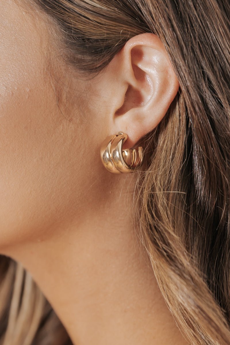 Gold Chunky Hoop Earrings - Magnolia Boutique