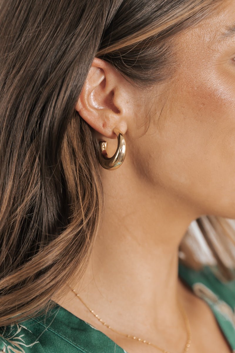 Gold Dipped Chunky Hoop Earrings - Magnolia Boutique