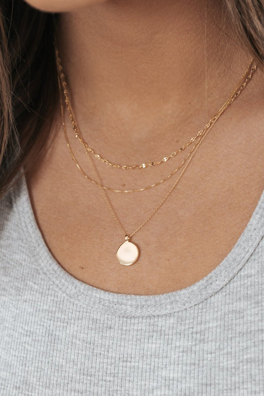 Gold Dipped Layered Coin Necklace - Magnolia Boutique