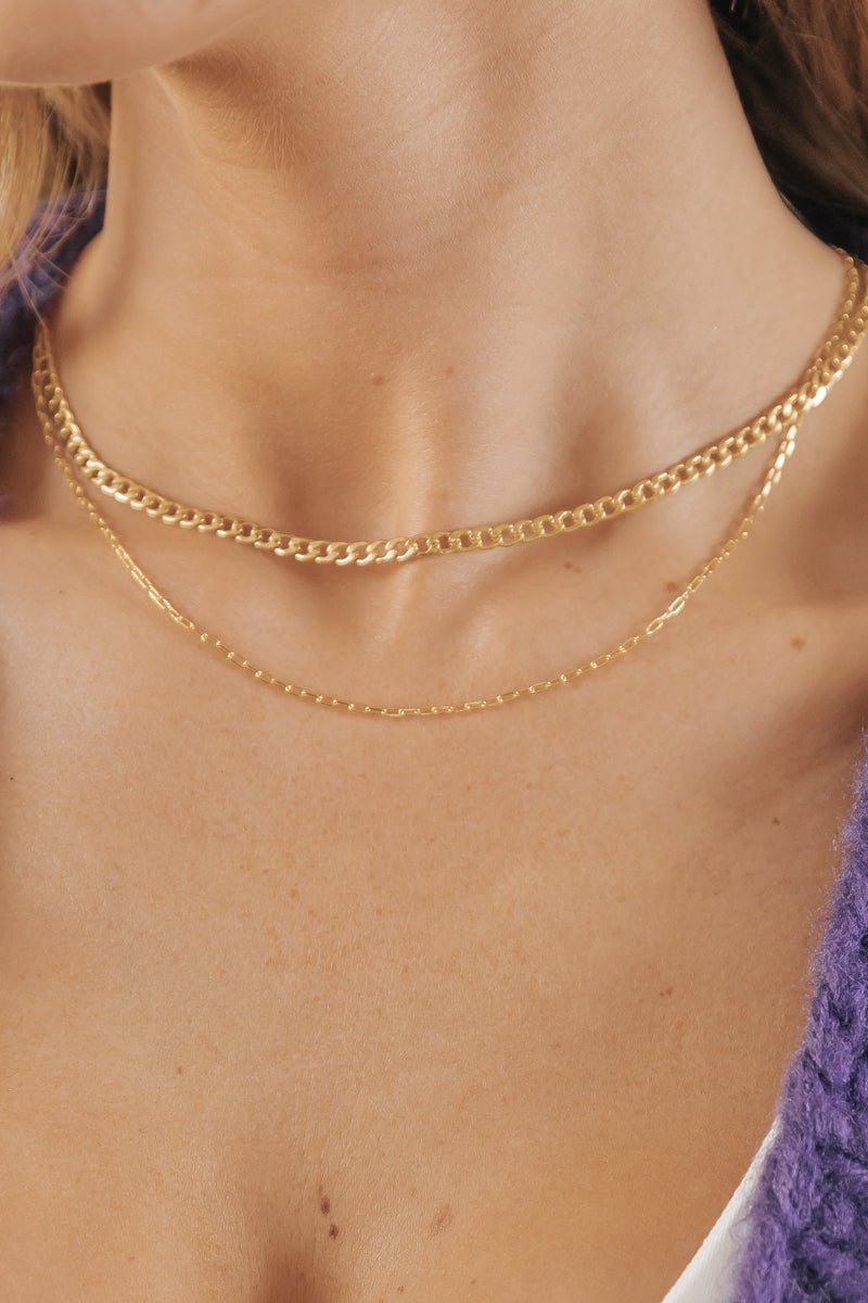 Gold Double Layered Chain Necklace - Magnolia Boutique