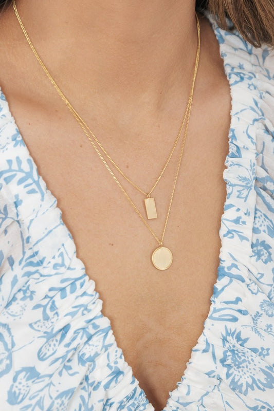Gold Double Layered Multi Pendant Necklace - Magnolia Boutique