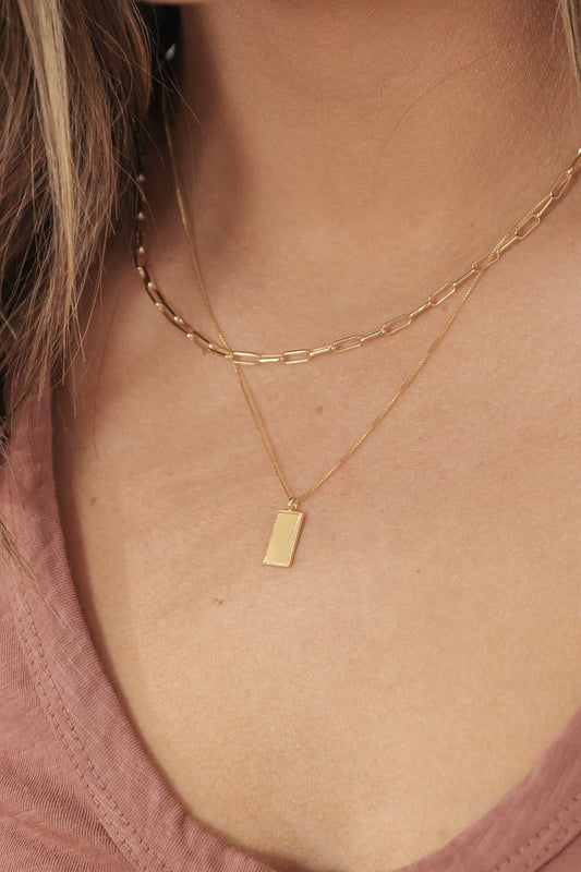 Gold Double Layered Pendant Necklace - Magnolia Boutique