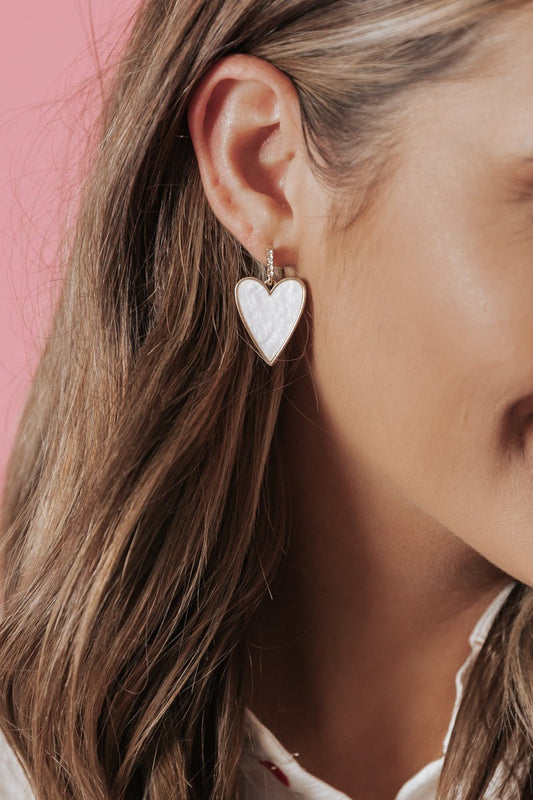 Gold Heart Studded Bar Earrings - Magnolia Boutique