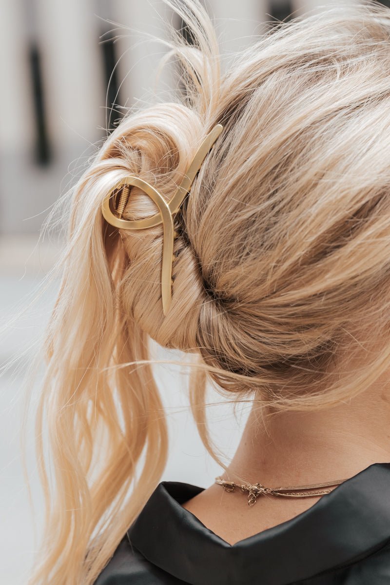 Gold Matte Pretzel Hair Clip - Magnolia Boutique