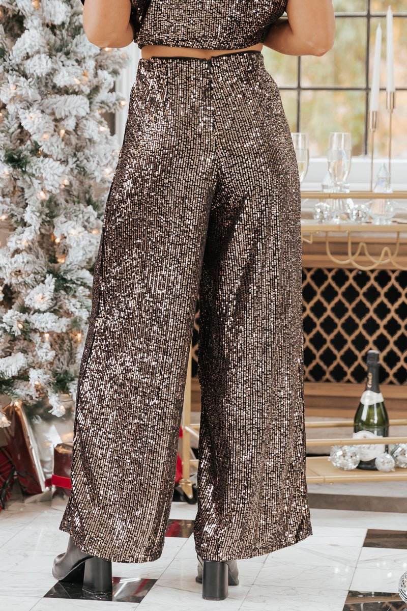 Blibea Women's Sequin Flare Pants High Waist Wide Leg Palazzo Lounge Pants  Bell Bottoms Trousers - Walmart.com