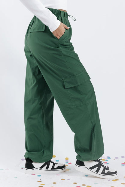 Green Cinch Detail Cargo Pants - Magnolia Boutique