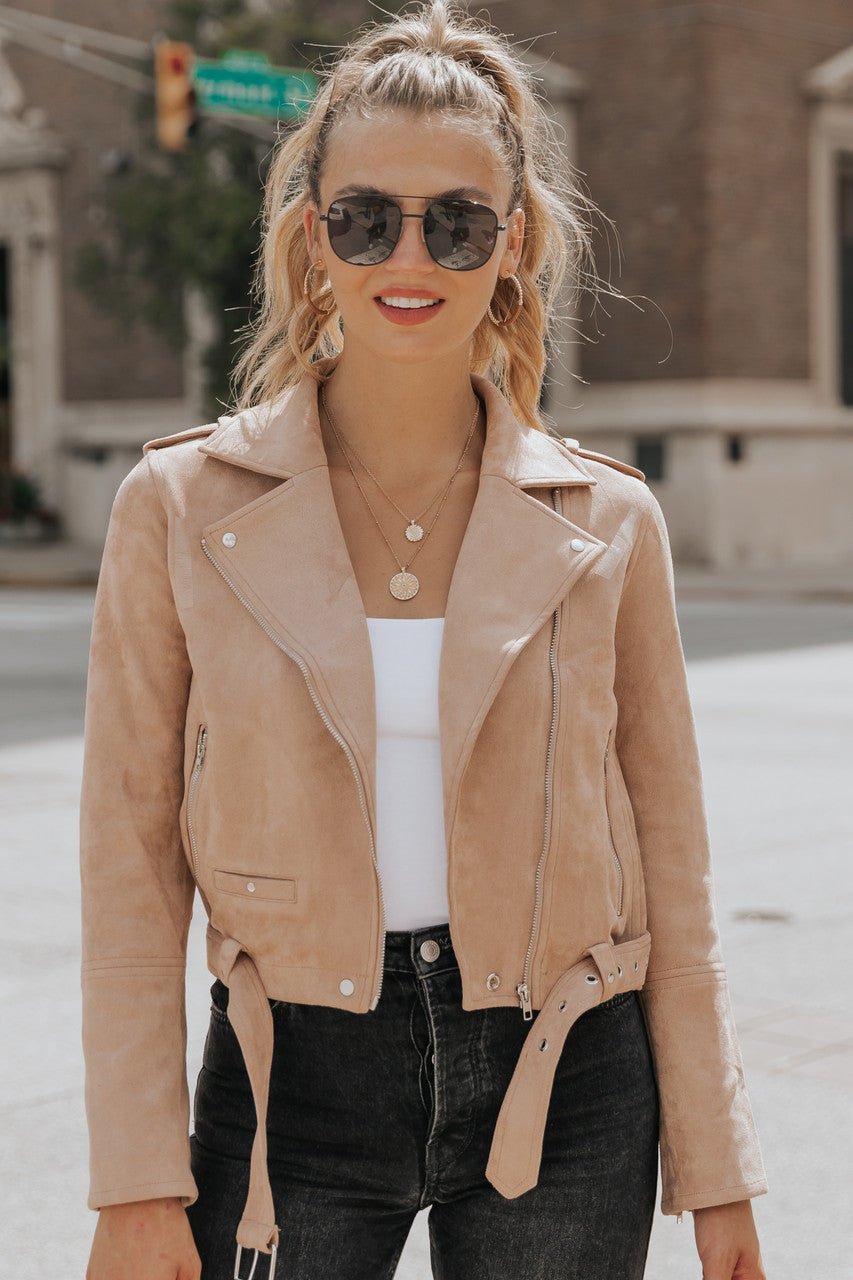 Hallie Vegan Suede Moto Jacket - FINAL SALE - Magnolia Boutique