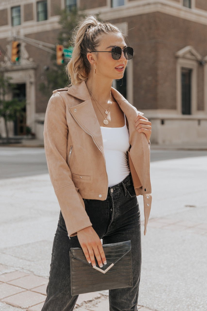 Hallie Vegan Suede Moto Jacket - FINAL SALE - Magnolia Boutique