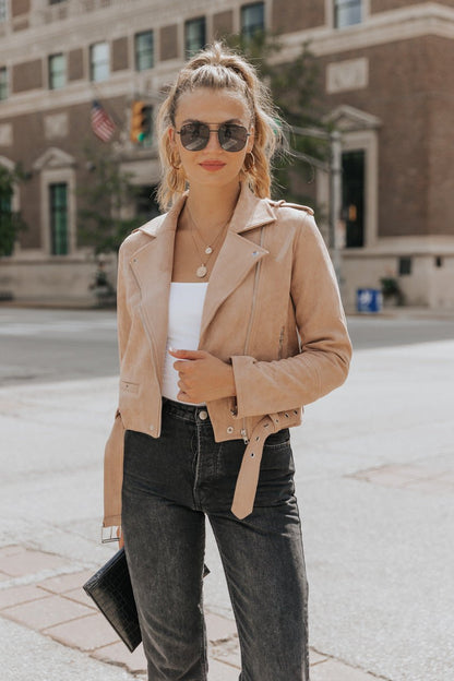 Hallie Vegan Suede Moto Jacket - FINAL SALE - Magnolia Boutique