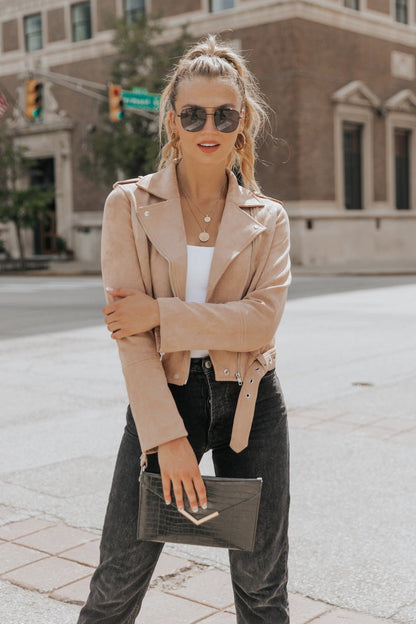 Hallie Vegan Suede Moto Jacket - FINAL SALE - Magnolia Boutique