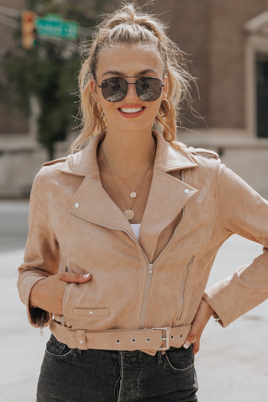 Hallie Vegan Suede Moto Jacket - FINAL SALE - Magnolia Boutique