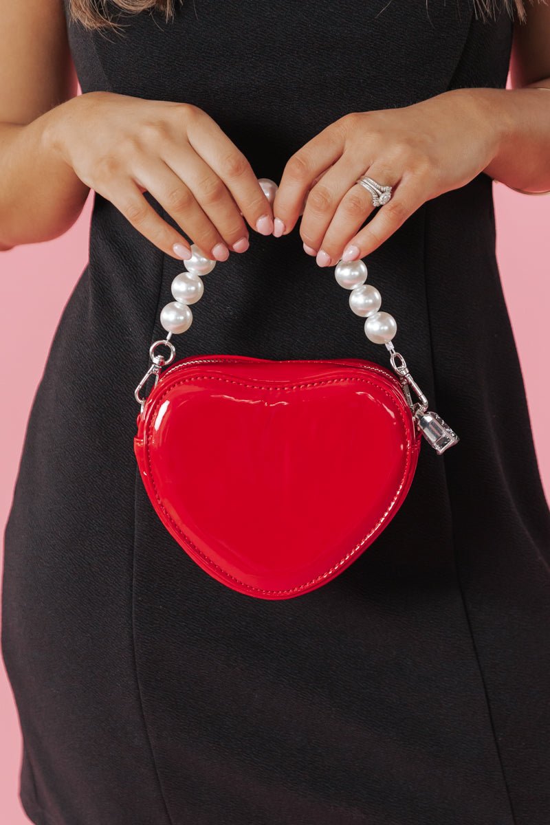 Heart Shaped Pearl Handle Evening Bag - Magnolia Boutique