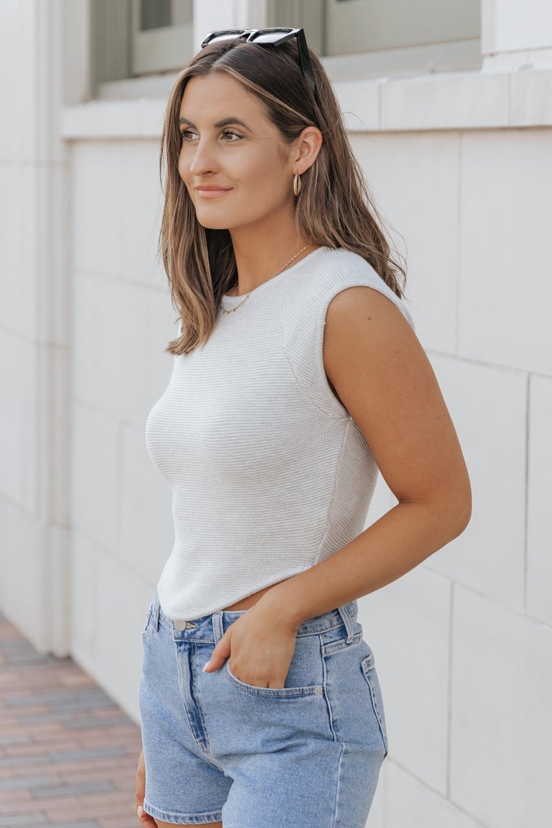 Heather Grey Cap Sleeve Sweater - Magnolia Boutique