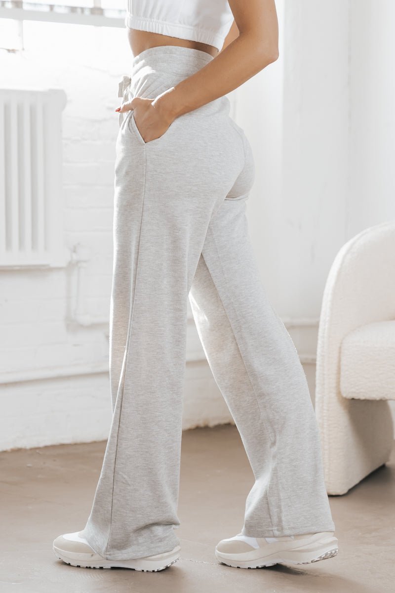 Taupe French Terry Straight Leg Pants - FINAL SALE
