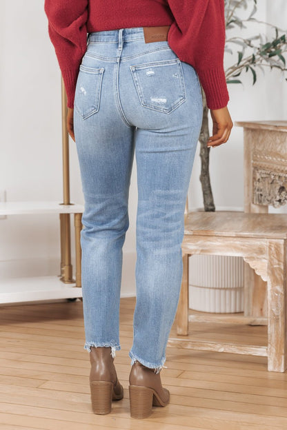Hidden Medium Wash Straight Leg Jeans - Magnolia Boutique