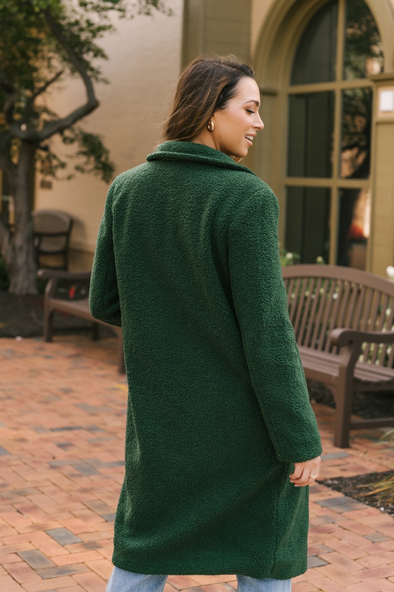 Hunter Green Double Breasted Sherpa Coat | Pre Order - Magnolia Boutique
