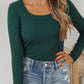Hunter Green Long Sleeve Ribbed Knit Top - FINAL SALE - Magnolia Boutique