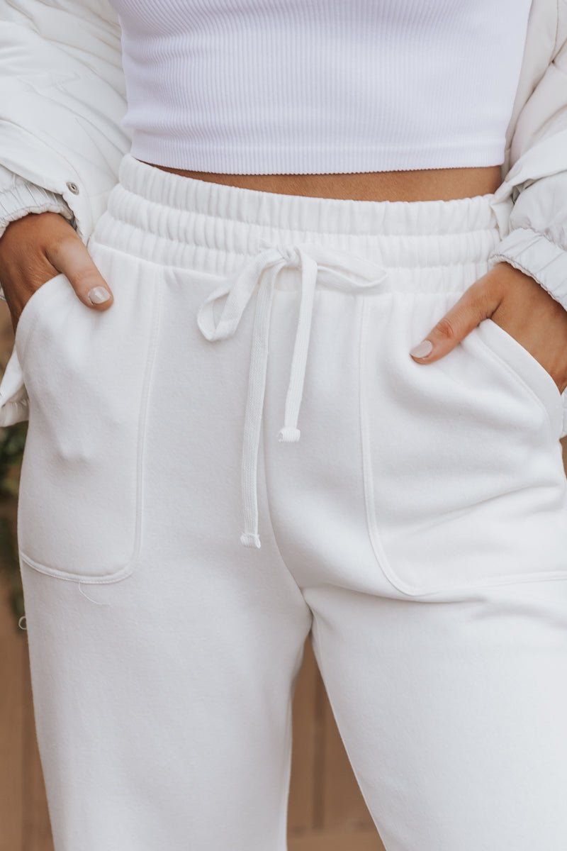 Ivory French Terry Straight Leg Pants - Magnolia Boutique