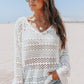Ivory V Neck Pointelle Sweater - FINAL SALE - Magnolia Boutique