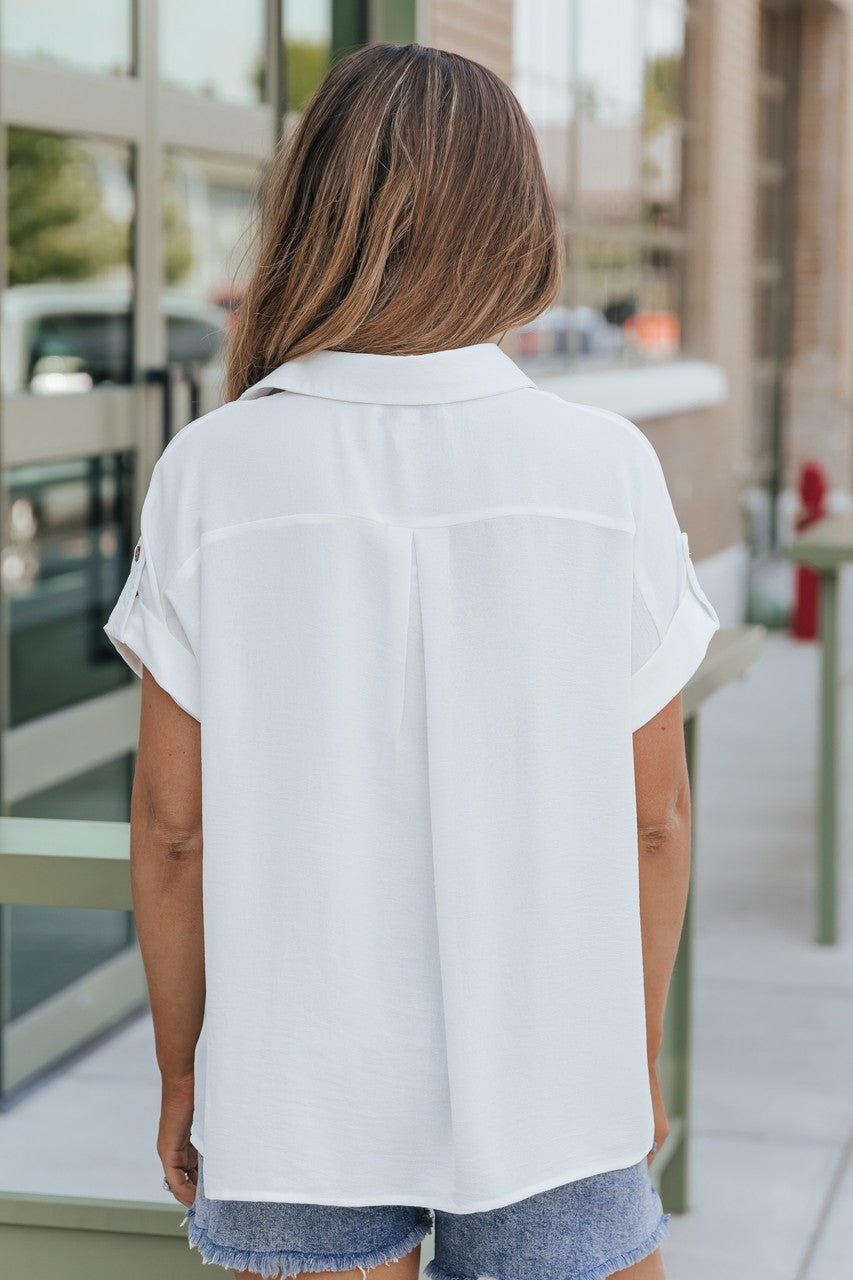 Keep It Simple White Button Down Shirt - Magnolia Boutique