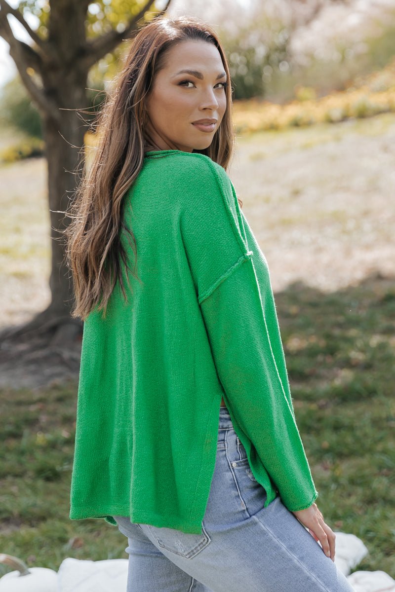 Kelly green hotsell cable knit sweater