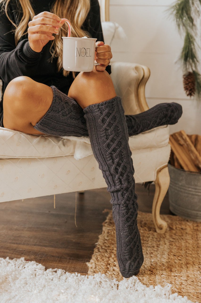 Knee High Cable Knit Socks - FINAL SALE - Magnolia Boutique