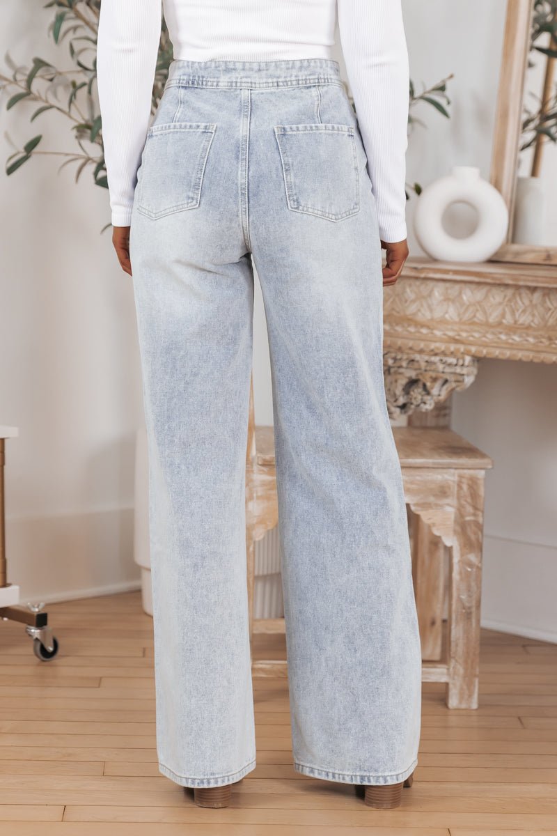 Light Wash Wide Leg Denim Jeans - Magnolia Boutique