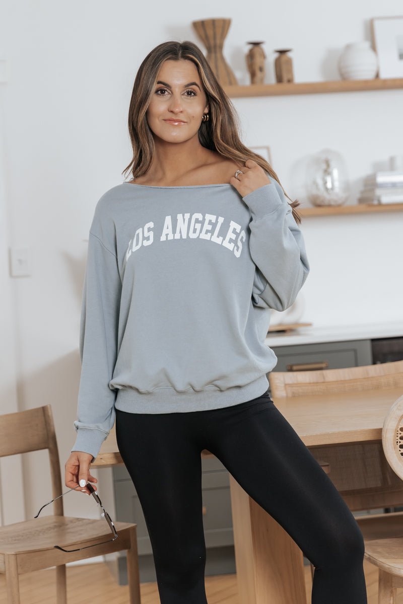 Los Angeles Boat Neck Sweatshirt - Magnolia Boutique