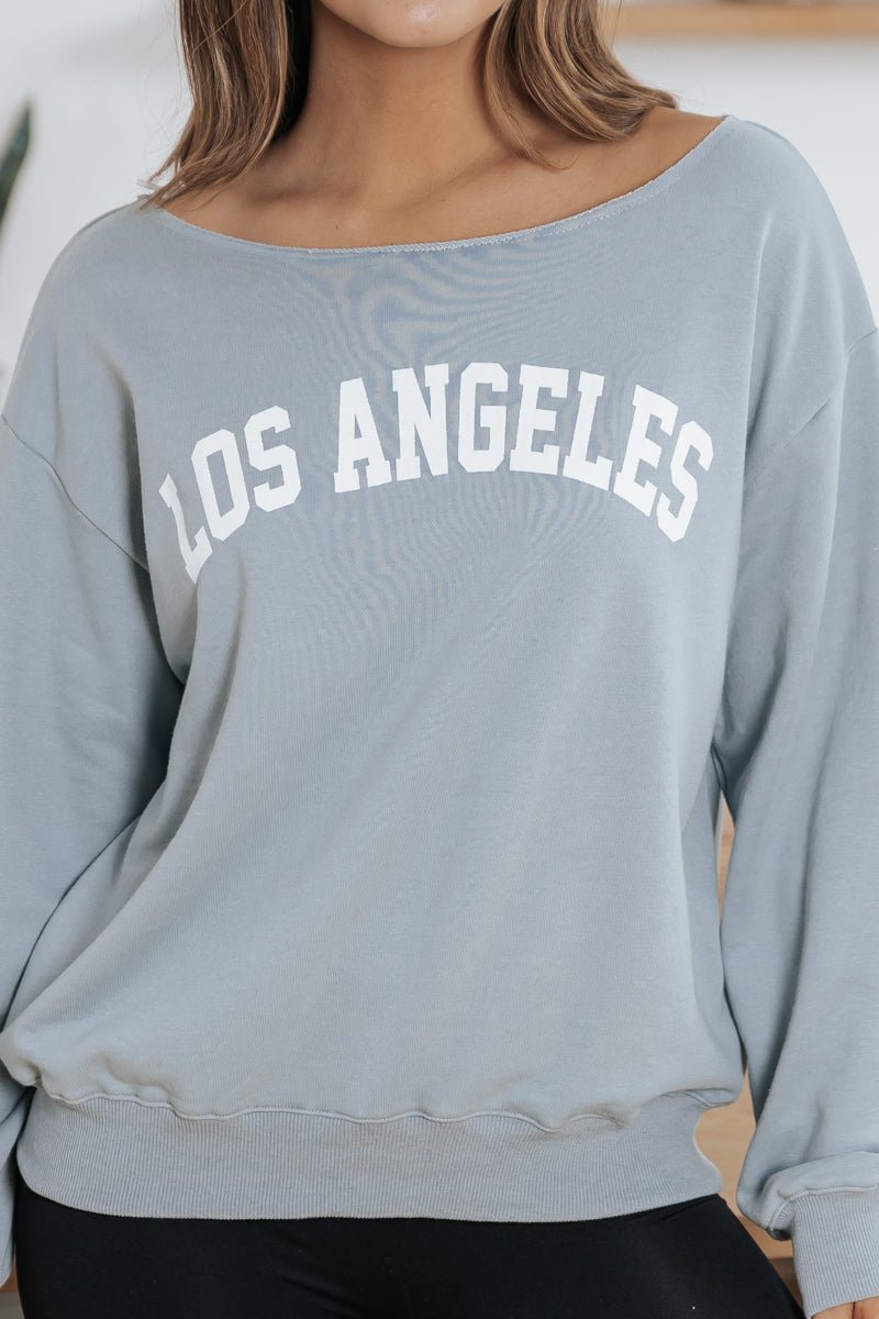 Los Angeles Boat Neck Sweatshirt - Magnolia Boutique