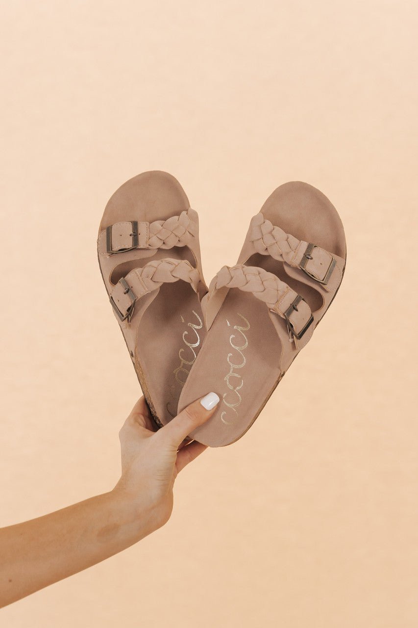 Mauve Double Braided Buckle Slide Sandals - FINAL SALE - Magnolia Boutique