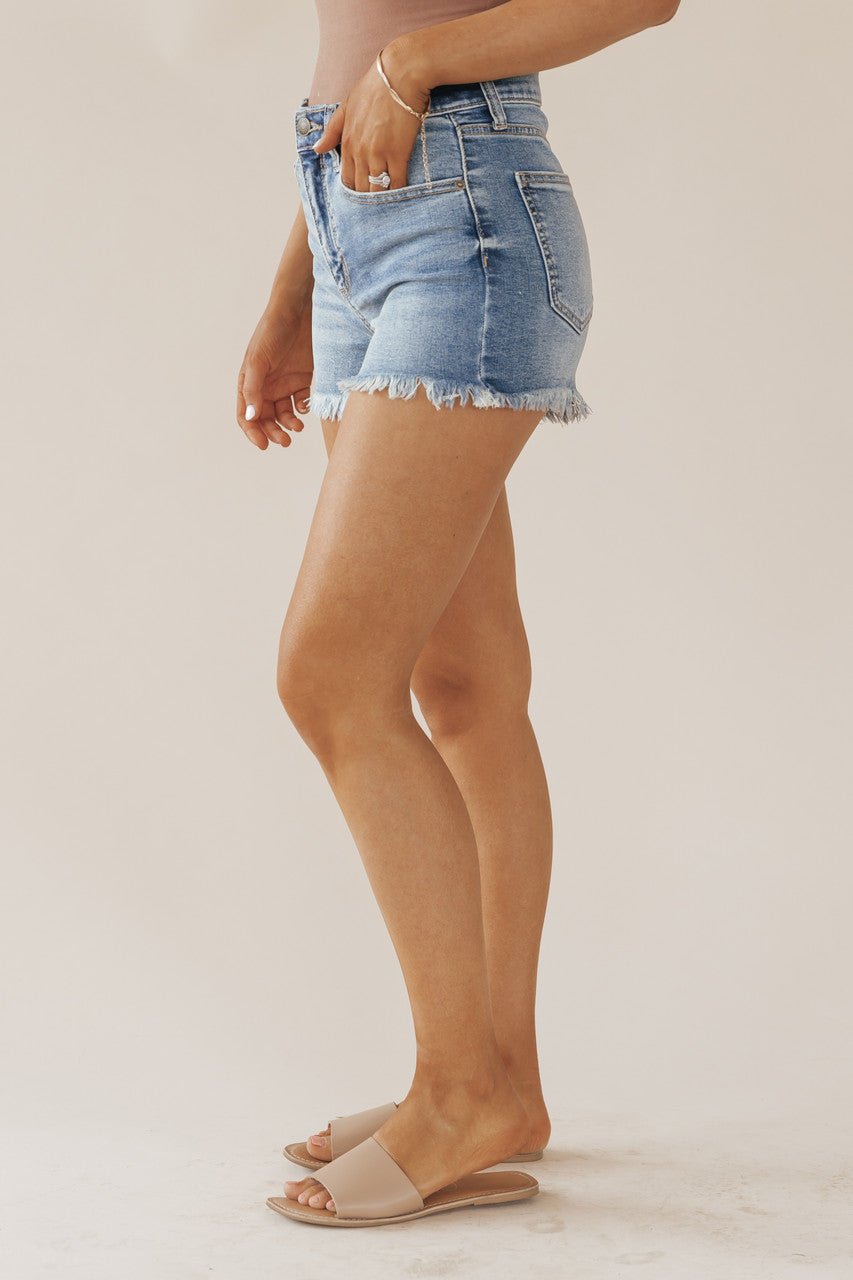 Medium Dark High Rise Frayed Shorts - FINAL SALE - Magnolia Boutique
