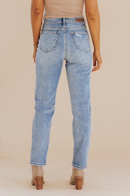 Medium Wash High Rise Straight Denim Jeans - Magnolia Boutique