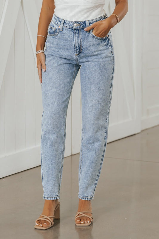 Barbara straight hw wide jeans Naturelle - FASHIONGARDEN BOUTIQUE
