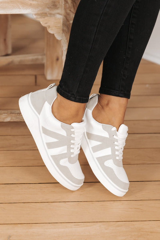MIA Alta White V Shaped Lace Up Sneakers - Magnolia Boutique