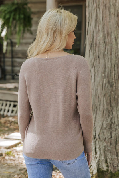 Mocha Dolman Sleeve Ribbed Sweater - Magnolia Boutique
