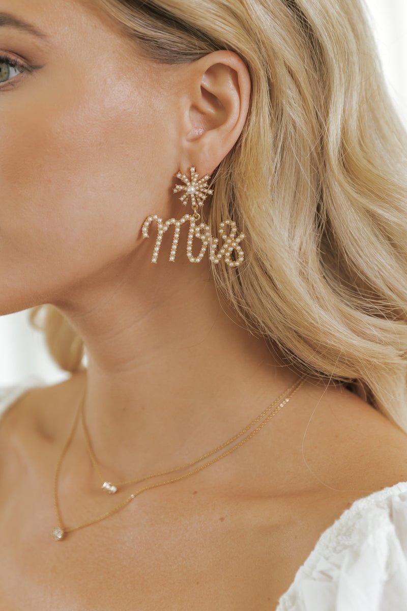 Mrs. Beaded Drop Earrings | Pre Order - Magnolia Boutique