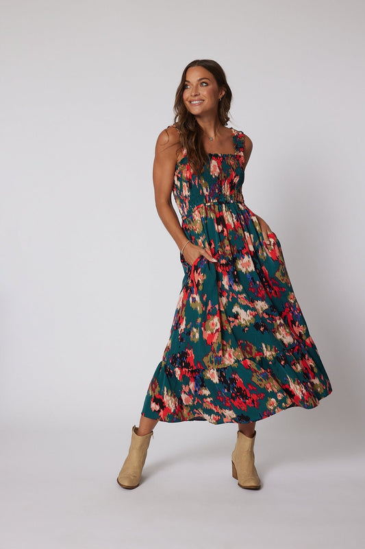 Multi Color Print Smock Maxi Dress | Pre Order - Magnolia Boutique