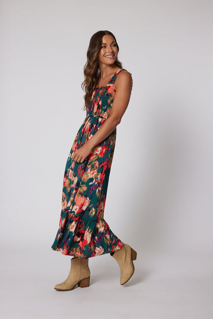 Multi Color Print Smock Maxi Dress | Pre Order - Magnolia Boutique