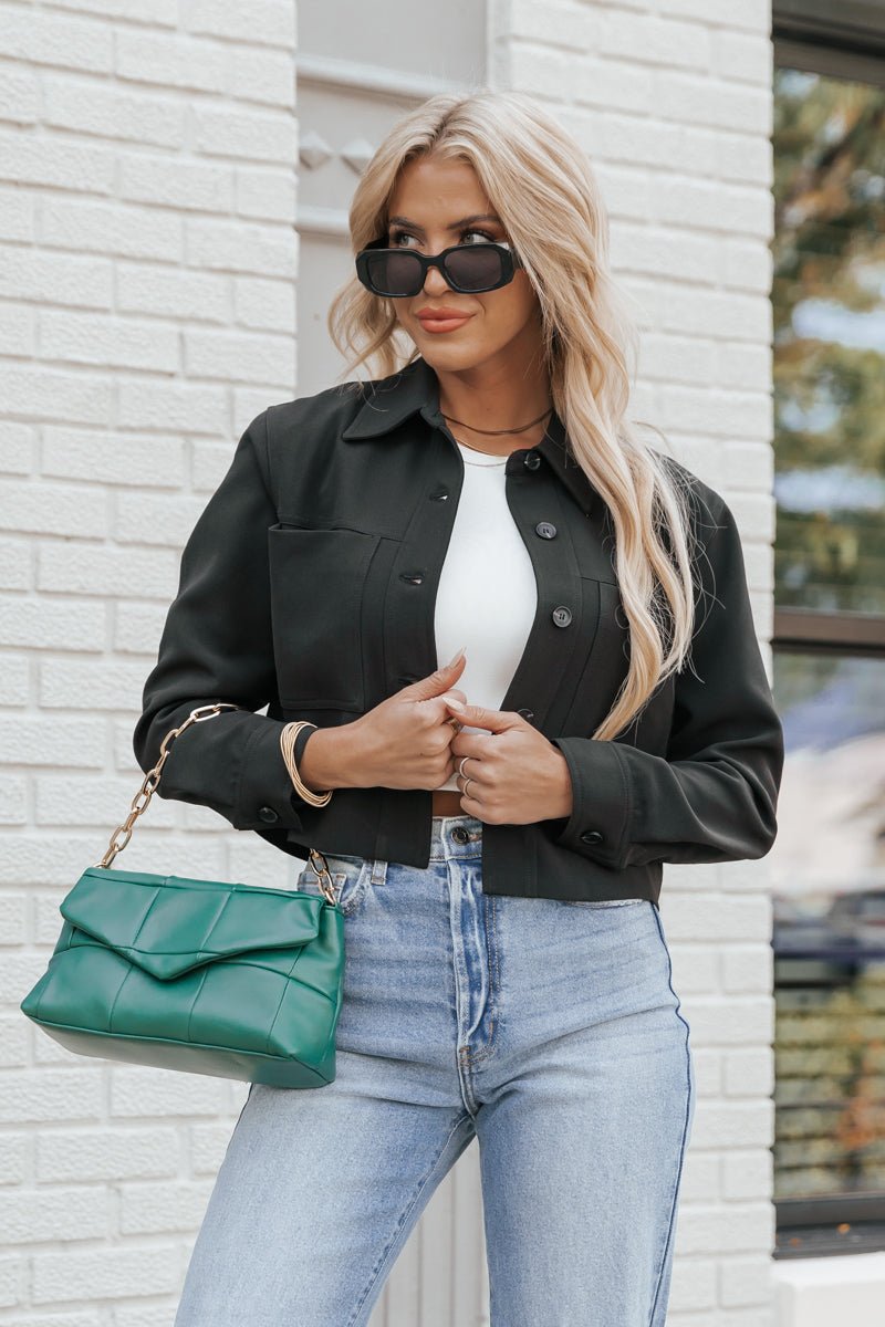 Muse by Magnolia Black Cropped Jacket | Magnolia Boutique