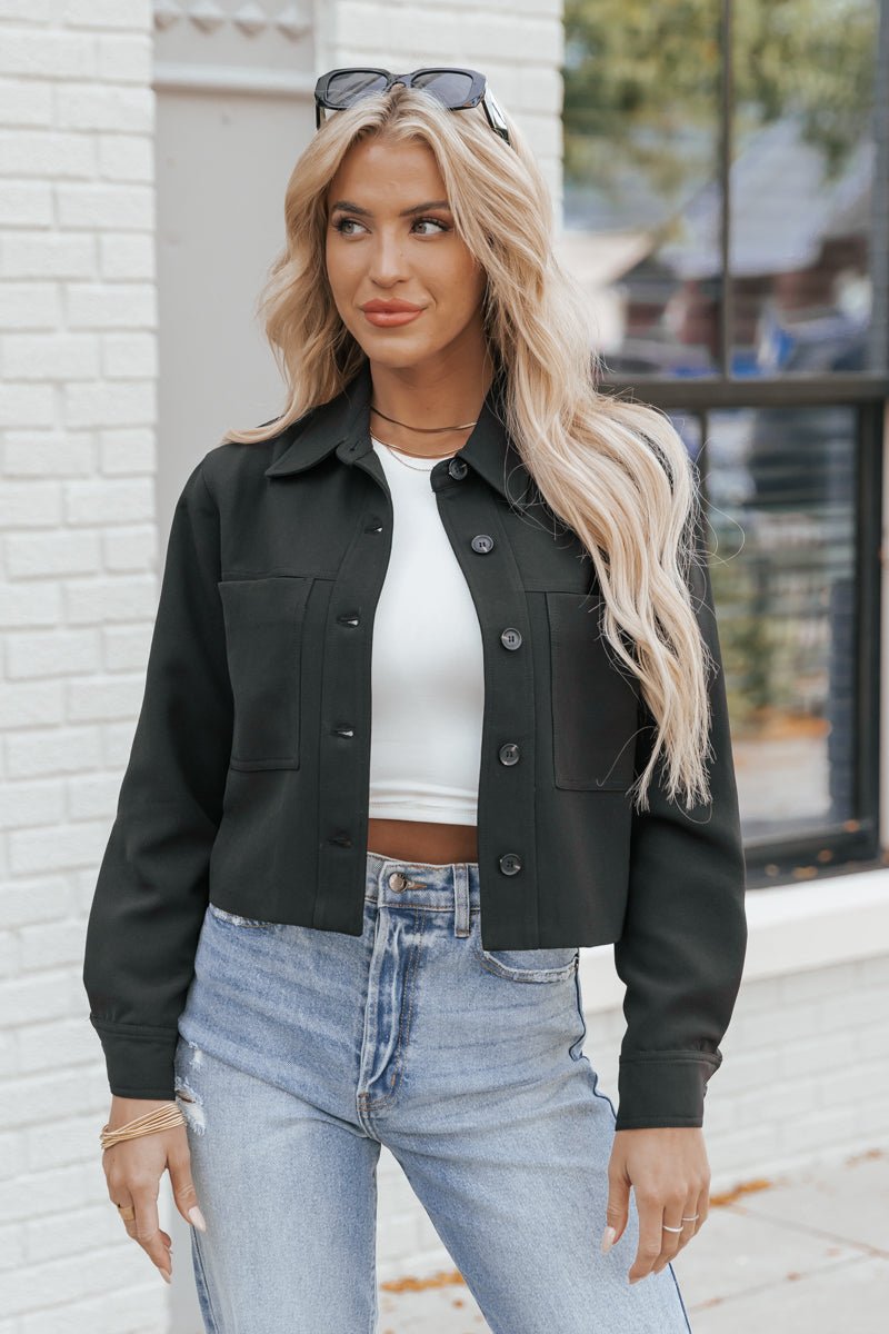 Muse by Magnolia Black Cropped Jacket | Magnolia Boutique