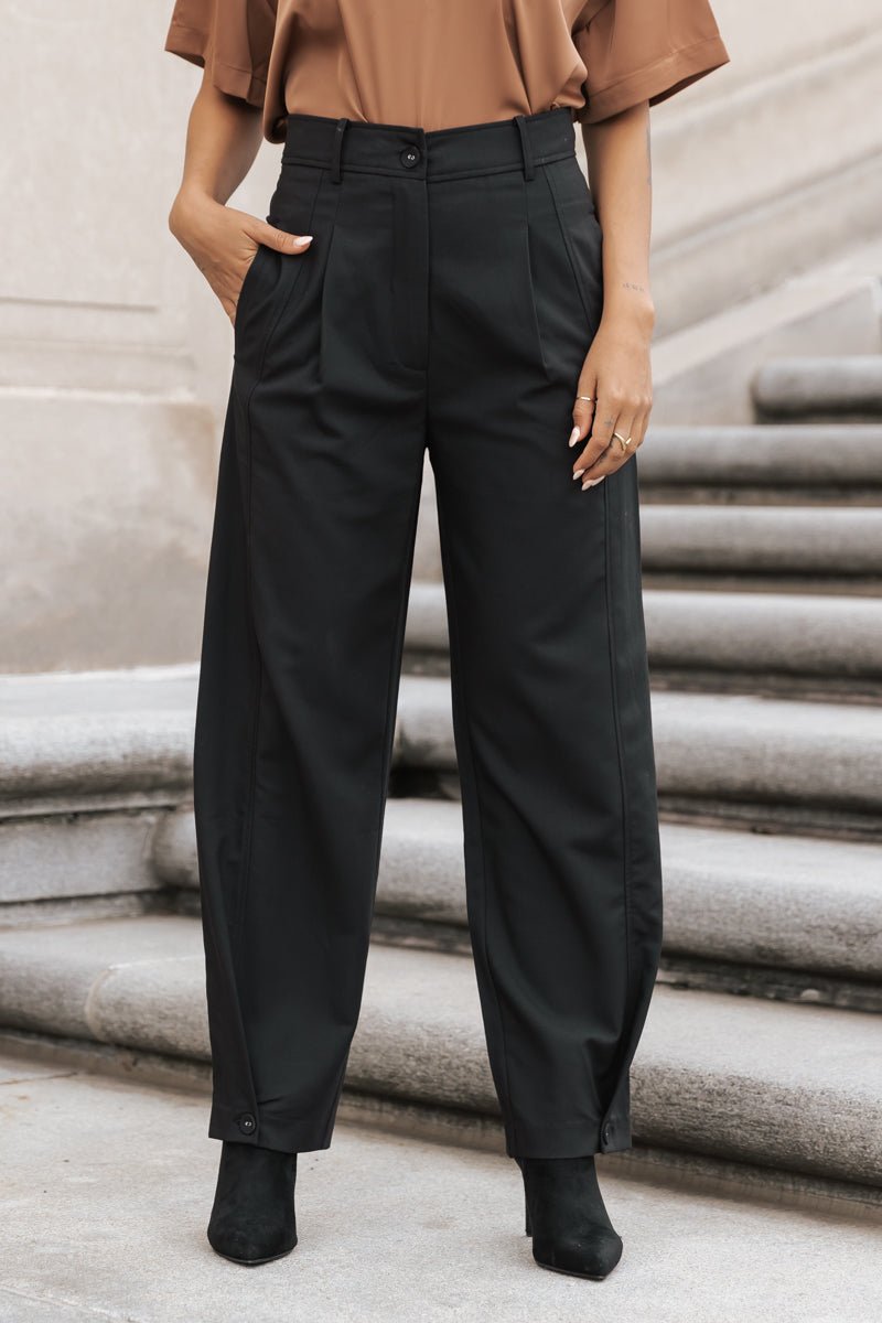 Muse by Magnolia Black High Waisted Pleated Pants - FINAL SALE