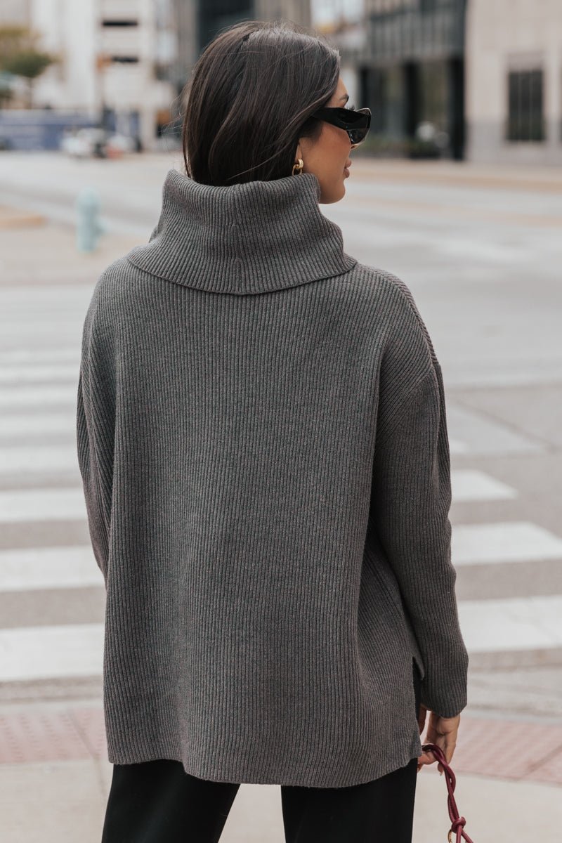 Charcoal gray hotsell turtleneck sweater