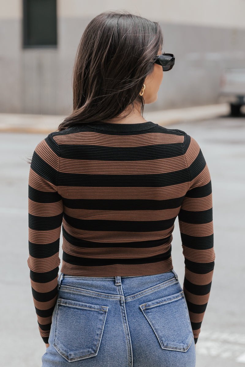 Muse by Magnolia Long Sleeve Striped Rib Knit Top - Magnolia Boutique