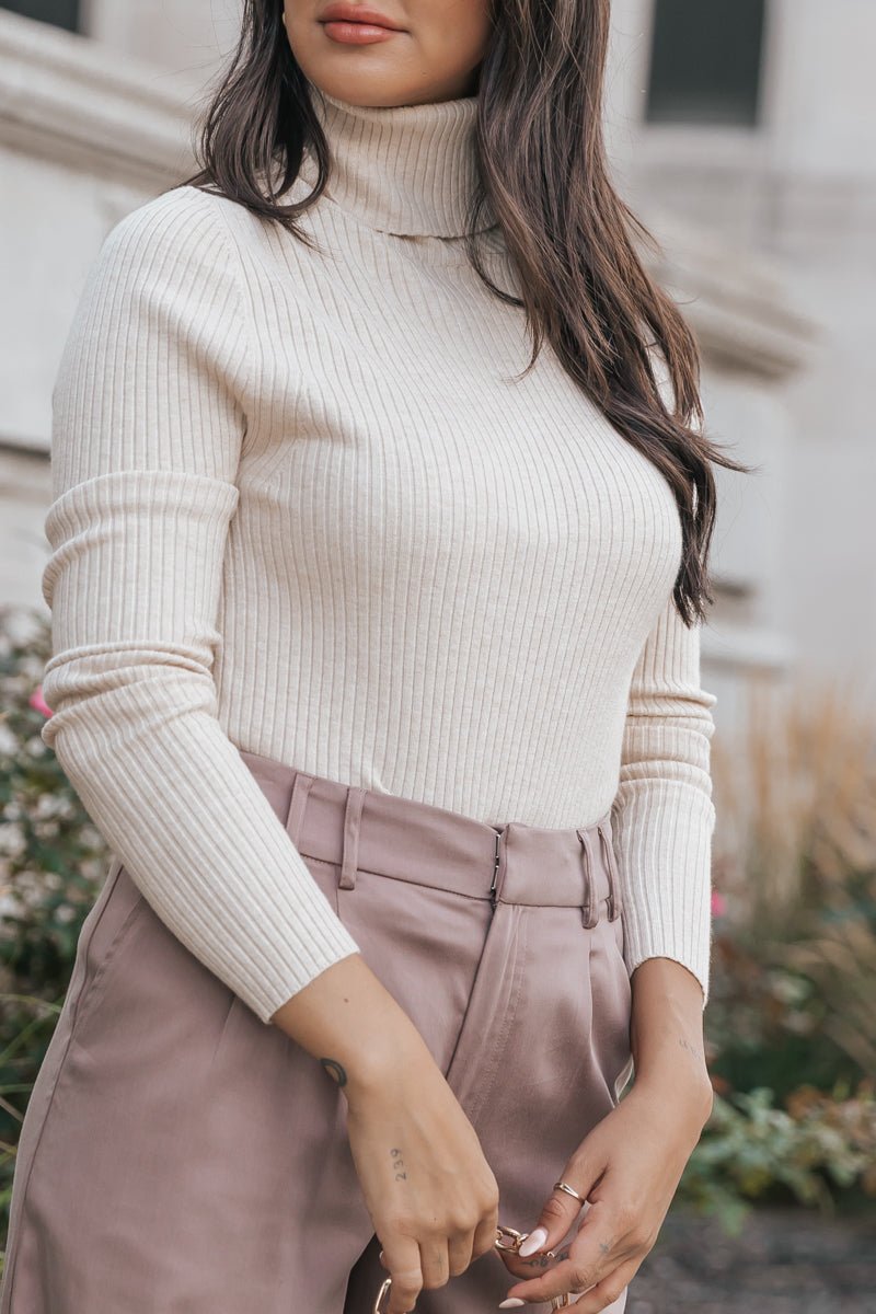 Muse by Magnolia Oatmeal Turtleneck Sweater Top - Magnolia Boutique